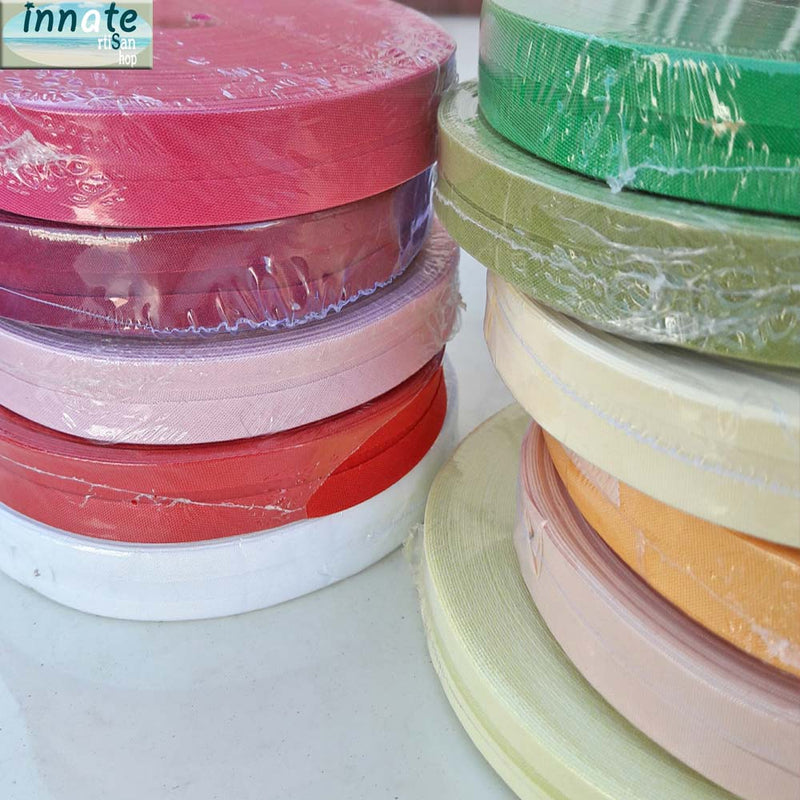 bias, fabric, 1", 5/8", satin bias, jacquard, box, kraft boxes, cajas, bies, de satin, ancho, single fold, kraft tags