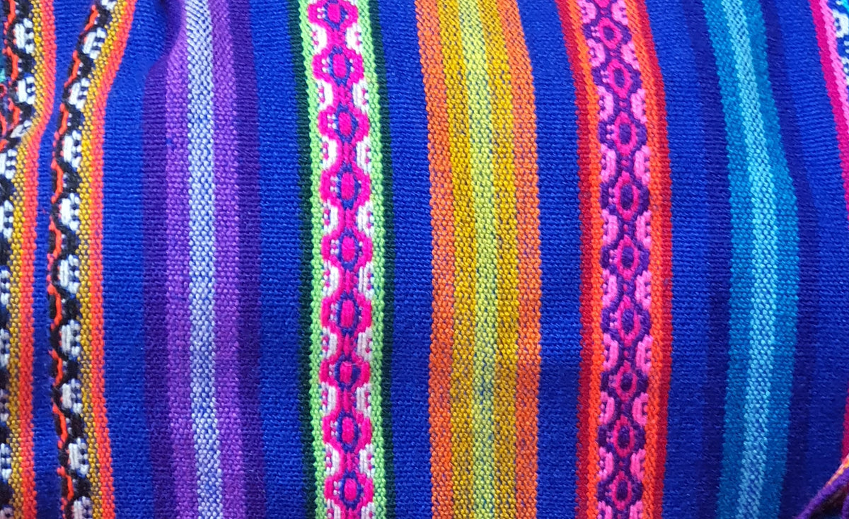 andean tablecloth, red tablecloth, striped tablecloth, small tablecloth, Cusco table runner, aguayo tablecloth, royal blue, azul rey