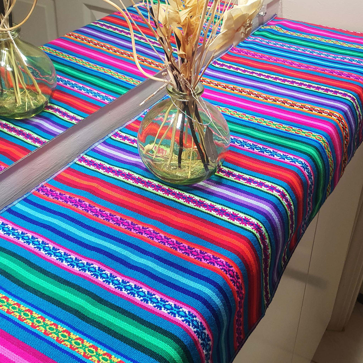 Mantel andino, mantel Peruano, Peruvian table runner, tablecloth, aguayo, blue turquoise