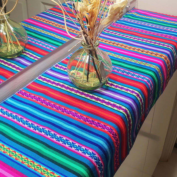 Mantel andino, mantel Peruano, Peruvian table runner, tablecloth, aguayo, blue turquoise