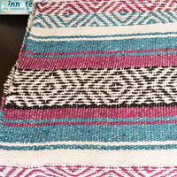 farmhouse, rustic, table runner, blanket, Mexican, falsa, maroon, turquoise