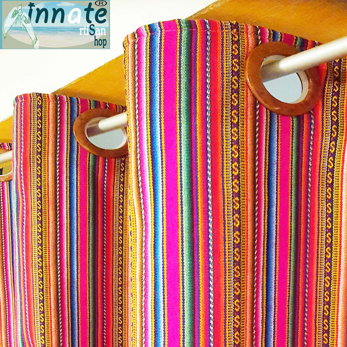 fuchsia, hot pink, andean curtain, magenta valance, peruvian, aguayo, ethnic, cusco, decor, custom