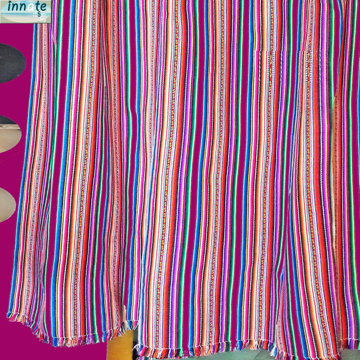 magenta curtain, magenta valance, peruvian, aguayo, ethnic, cusco, decor, custom