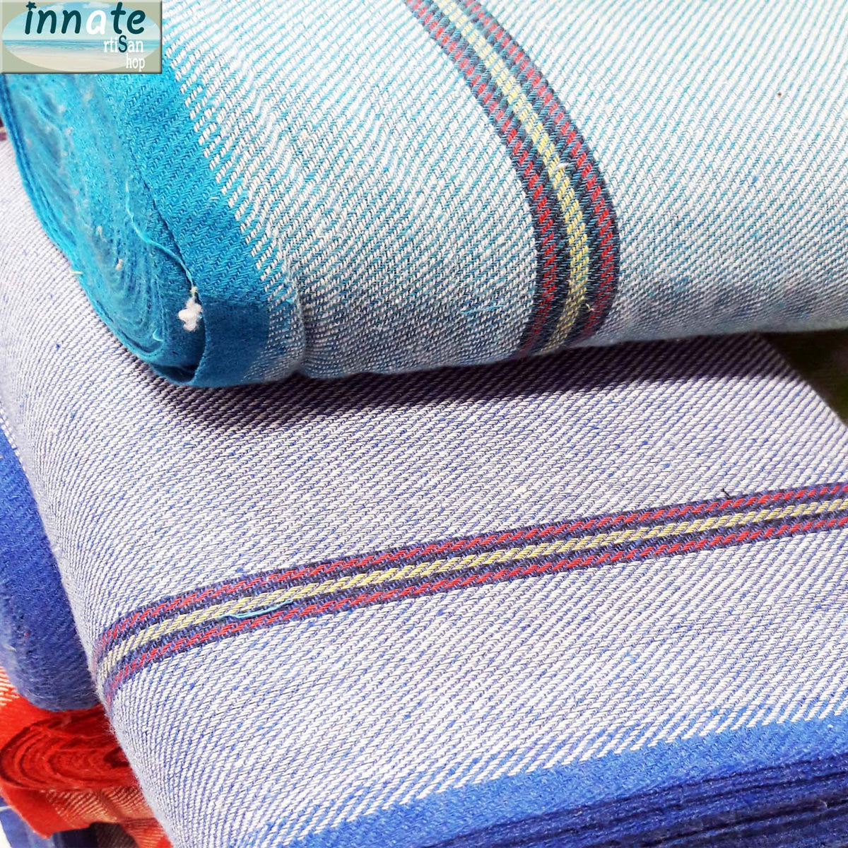 Thin Jerga fabric 17"W, Mexican, fabric by the yard, floor cloth, rustic - Innate Artisan Shop
