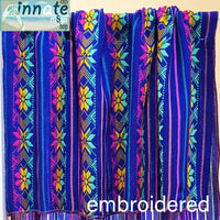 overstock, valance, Mexican curtains, sale, special,  ofertas, cortinas, Mexicanas, woven, cambaya, en especial, on sale, Mexican valance, royal blue, embroidered, aztec, mayan, valances on sale