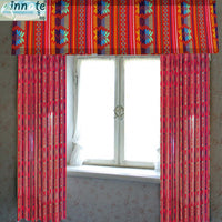 Mexican, valance, kitchen curtains, cafe curtain, red, woven, aztec, cortinas mexicanas, rojas, cambaya