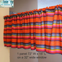 Curtains, X wide,  Mexican, Orange, tangerine, cambaya, woven - Innate Artisan Shop