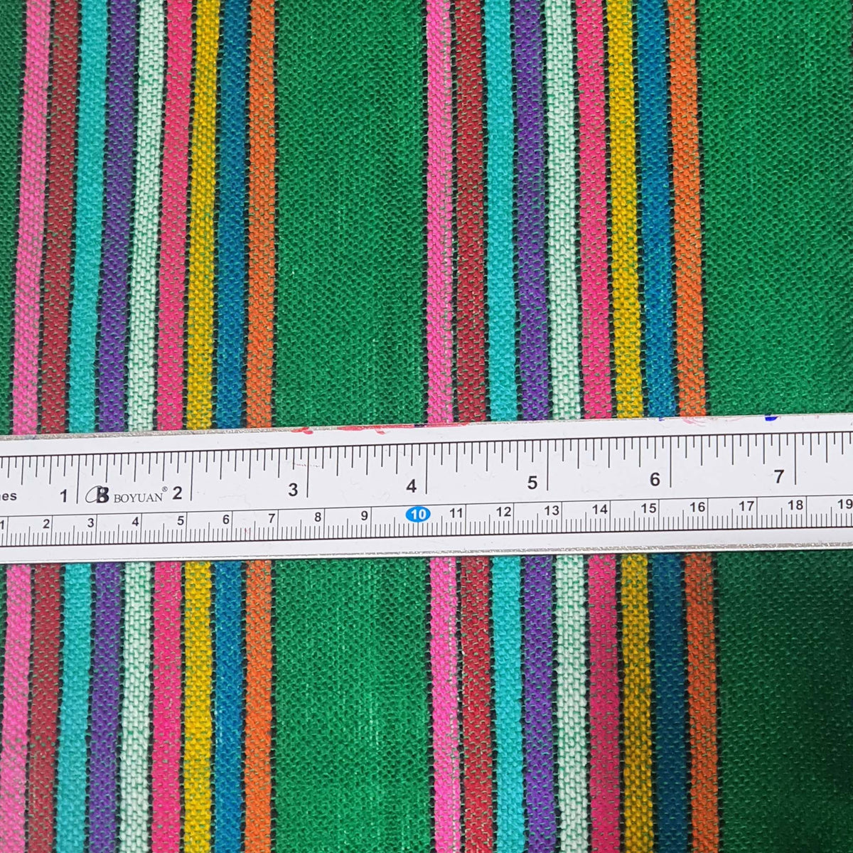 tela mexicana, verde, rayada, cambaya, por metro, Mexican fabric, green, striped, fiesta, multicolor, woven, artisan