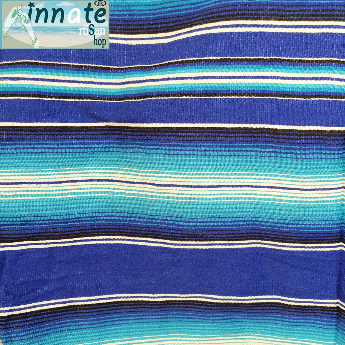 serape blanket, cobija sarape, royal blue, azul rey, full size, cama matrimonial, washable, recycled,, azules, unitono, unicolor