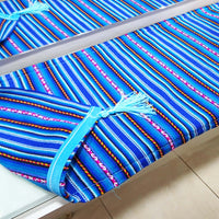 Tasseled entryway, foyer, table runner, royal blue, woven