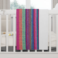 fleece blanket, gender neutral, purple stripes