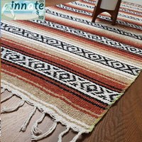 terracotta, farmhouse, table runner, blanket, Mexican, woven, rustic, artisan