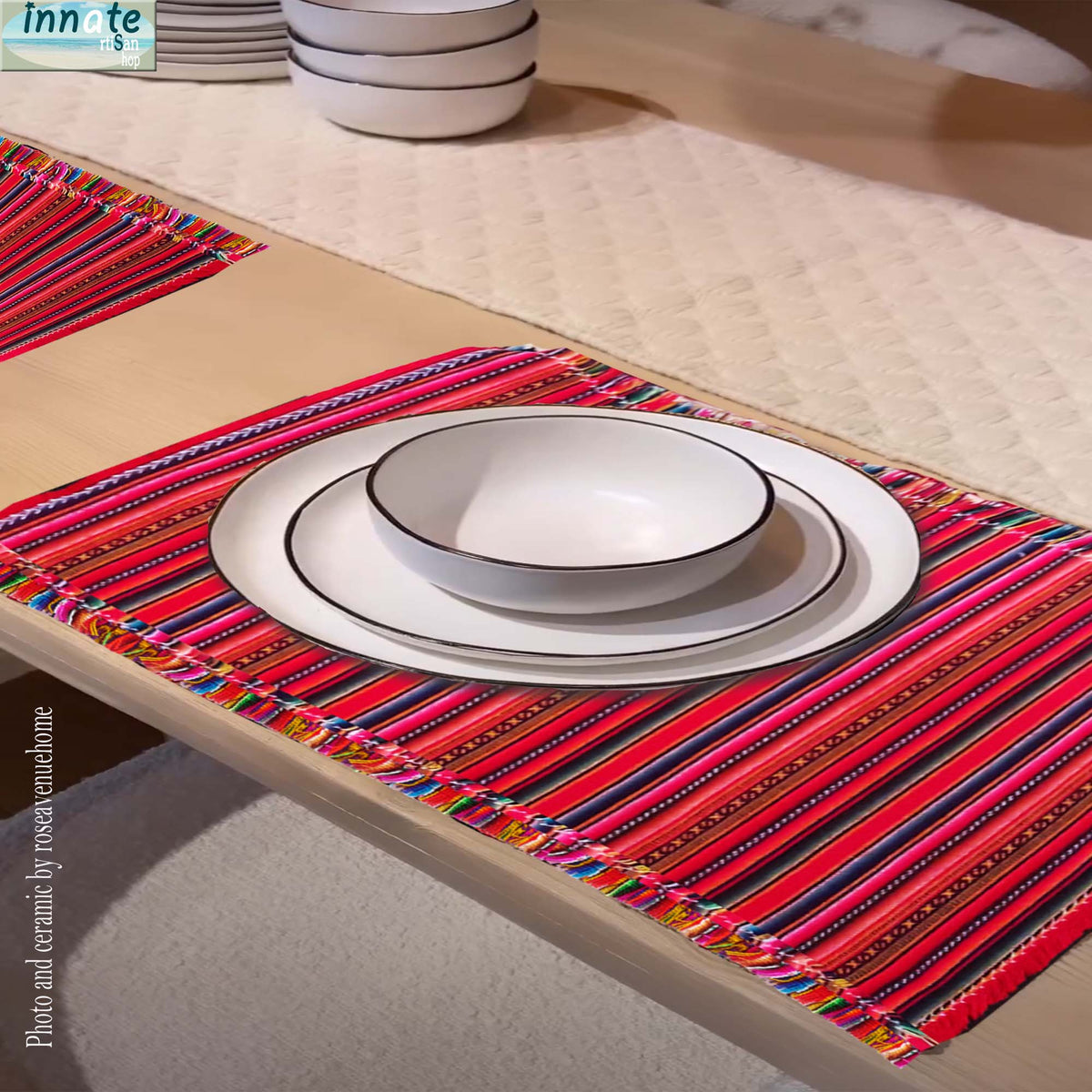 placemats, marigold, yellow, mango, inca, peruvian, artisan, non-skid