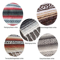 rustic table topper, blanket, Mexican, southwest, falsa, farmhouse table topper, ranch, blanket table topper, fringes, lilac, terracotta, brown, beige, black