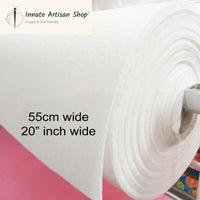 felt, fieltro, Unshrinkable,by the yard, narrow, 20 inch wide, white, off white, blanco, por metro, no se encoge, sintetico, synthetic