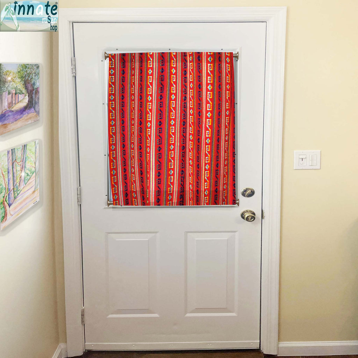 Mexican privacy French Door Curtain, door curtain panel - Innate Artisan Shop