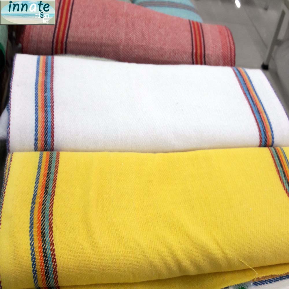 jerga, by the yard, Mexican jerga, colored jerga, rustic Mexican fabric, yellow, orange, pink, turquoise, white, kitchen jerga
