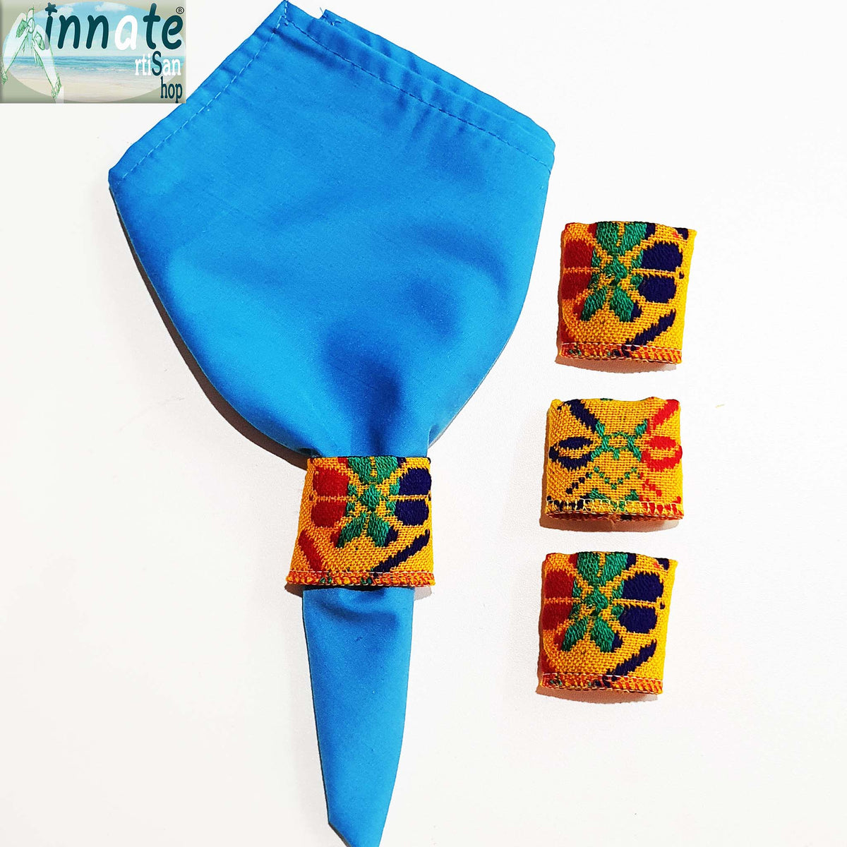 napkin holder, Mexican, woven, artisan marigold