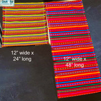 Andean table runners, party pack, bundle, table runners bundle, bulk, pack, set, aguayo, ethnic, Mexican, red, royal blue, fiesta table runners