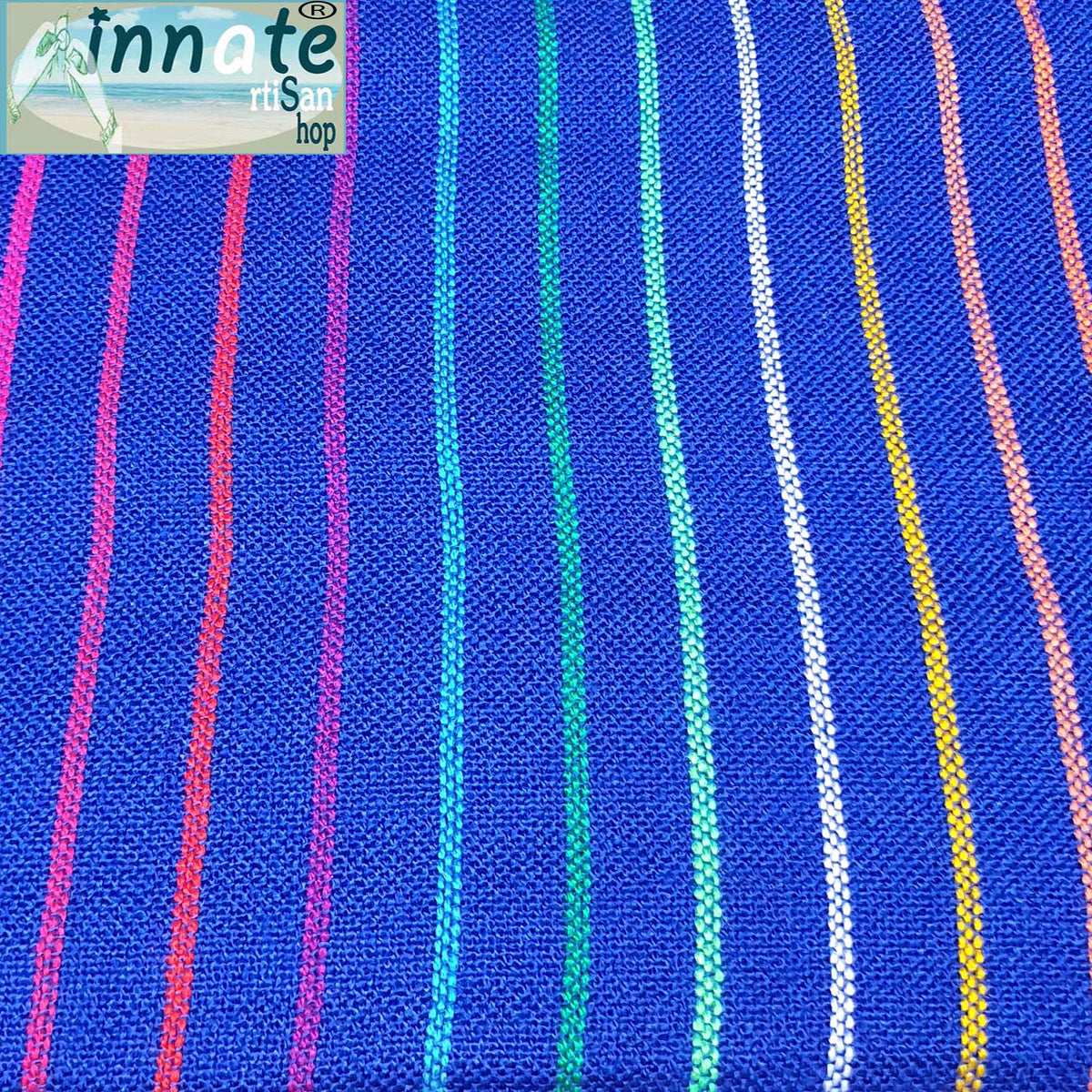 Mexican fabric, woven, cambaya, by the yard, royal blue, striped, tela Mexicana, por metro, azul rey, rayada USA