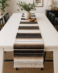 Brown tones, Serape runner, unicolor 7.5ft, brown, beige, table runner, woven, serape table runner