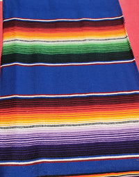 blue serape, table runner, Mexican table runner, royal blue serape, sarape azul rey