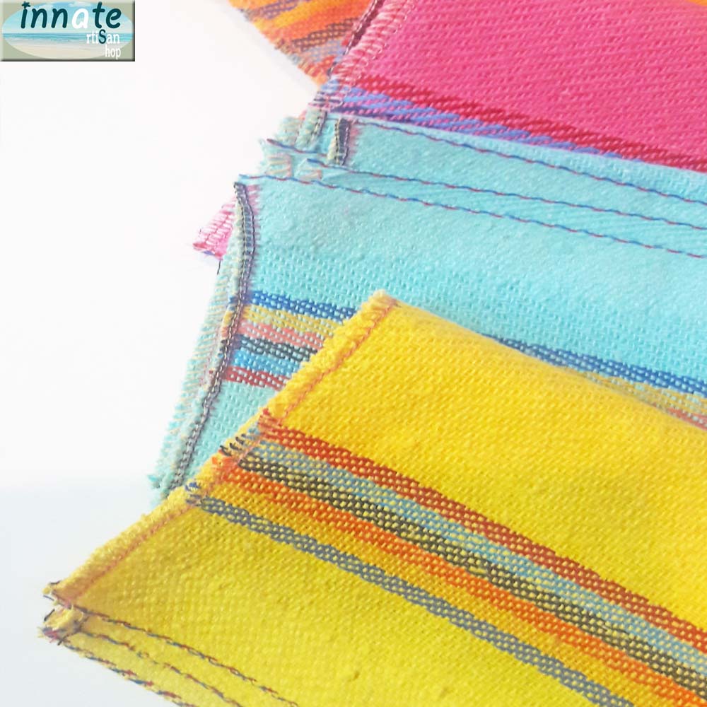 rustic napkins, Mexican jerga, cloth napkins, rustic, jerga,  vivid tones, bright colors, servilletas Mexicanas, de jerga